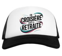 Capzy en Croisière vers La Retraite Un Verre Bière Agresser Tasse Casquette De Baseball Unisexe Blanche Et Noire Baseball Cap Unisex Black White