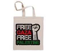 Capzy Free Gaza Free Palestine Sac à Provisions Réutilisable Shopping Bag Beige