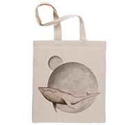 Capzy Gojira Moon And Whale Sac à Provisions Réutilisable Shopping Bag Beige