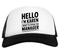 Capzy Hello Im Karen I Want to Speak Casquette De Baseball Unisexe Blanche Et Noire Baseball Cap Unisex Black White