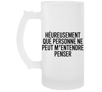 Capzy Heureusement Que Personne Ne Peut M’entendre Penser Un Verre Bière Agresser Tasse Chope À Biere Beer Mug
