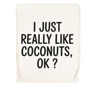 Capzy I Just Really Like Coconuts Ok Sac à Provisions Réutilisable Shopping Bag Beige