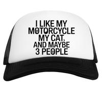 Capzy I Like My Motorcycle My Cat Casquette De Baseball Unisexe Enfants Blanche Et Noire Baseball Cap Unisex Kids Black White