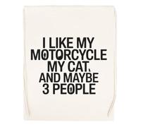 Capzy I Like My Motorcycle My Cat Sac à Provisions Réutilisable Shopping Bag Beige
