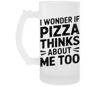 Capzy I Wonder If Pizza Thinks About Me Too Chope À Biere Beer Mug