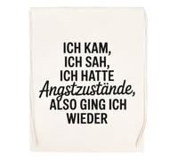 Capzy Ich Kam Ich Sah Ich Hatte Angstzustände Glas Bier Becher Tasse Sac à Provisions Réutilisable Shopping Bag Beige