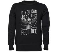 Capzy If You Can Read This She Fell of Noir Sweat-Shirt Jersey Unisexe Homme Femme Black Unisex Jumper