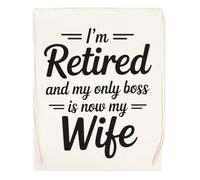 Capzy Im Retired And My Only Boss Is Now My Wife Sac à Provisions Réutilisable Shopping Bag Beige