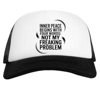 Capzy Inner Peace Begins with Four Words Casquette De Baseball Unisexe Enfants Blanche Et Noire Baseball Cap Unisex Kids Black White