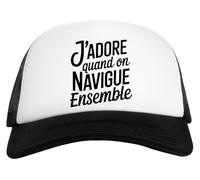 Capzy J’Adore Quand on Navigue Ensemble Un Verre Bière Agresser Tasse Casquette De Baseball Unisexe Enfants Blanche Et Noire Baseball Cap Unisex Kids Black White