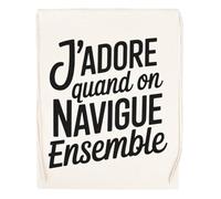Capzy J’adore Quand On Navigue Ensemble Un Verre Bière Agresser Tasse Sac à Provisions Réutilisable Shopping Bag Beige