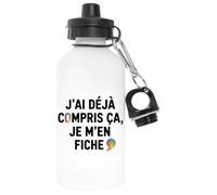 Capzy J’ai Déjà Compris Ça Je M’en Fiche Un Verre Bière Agresser Tasse Blanc Bouteille D'eau Aluminium Pour L'extérieur Pollutant Free White Watter Bottle For Outdoors