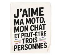 Capzy J’aime Ma Moto Mon Chat Et Peut-Être Un Verre Bière Agresser Tasse Sac à Provisions Réutilisable Shopping Bag Beige