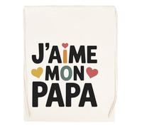 Capzy J’aime Mon Papa Un Verre Bière Agresser Tasse Sac à Provisions Réutilisable Shopping Bag Beige