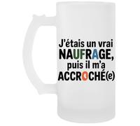 Capzy J’étais Un Vrai Naufrage Puis Il M’a Accroché(E) Un Verre Bière Agresser Tasse Chope À Biere Beer Mug