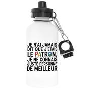Capzy Je N’ai Jamais Dit Que J’étais Le Patron Je Ne Un Verre Bière Agresser Tasse Blanc Bouteille D'eau Aluminium Pour L'extérieur Pollutant Free White Watter Bottle For Outdoors