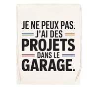 Capzy Je Ne Peux Pas J’ai Des Projets Dans Le Garage Un Verre Bière Agresser Tasse Sac à Provisions Réutilisable Shopping Bag Beige