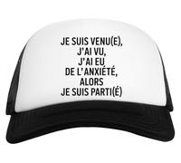 Capzy Je suis Venu(E) J’AI Vu J’AI EU De L’anxiété Un Verre Bière Agresser Tasse Casquette De Baseball Unisexe Blanche Et Noire Baseball Cap Unisex Black White