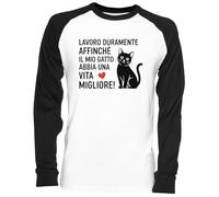 Capzy Lavoro Duramente Affinché Il Mio Gatto Abbia Baseball T-Shirt Unisex Men Women Blanc Unisex Baseball T-Shirt Mens Womens Baseball