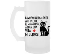 Capzy Lavoro Duramente Affinché Il Mio Gatto Abbia Bicchiere Birra Tazza Chope À Biere Beer Mug