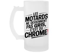Capzy Les Motards Ne Deviennent Pas Gris C’est Du Chrome Un Verre Bière Agresser Tasse Chope À Biere Beer Mug