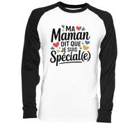 Capzy Ma Maman Dit Que Je suis Spécial(E) Blanc Unisex Baseball T-Shirt Mens Womens Baseball
