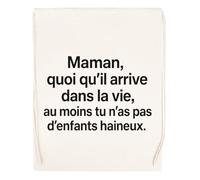 Capzy Maman Quoi Qu’il Arrive Dans La Vie Au Moins Tu N’as Un Verre Bière Agresser Tasse Sac à Provisions Réutilisable Shopping Bag Beige