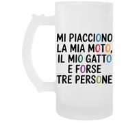 Capzy Mi Piacciono La Mia Moto Il Mio Gatto Bicchiere Birra Tazza Chope À Biere Beer Mug