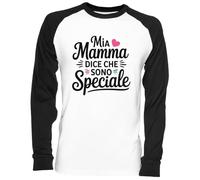 Capzy Mia Mamma Dice Che Sono Speciale Blanc Unisex Baseball T-Shirt Mens Womens Baseball