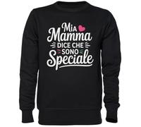 Capzy Mia Mamma Dice Che Sono Speciale Noir Sweat-Shirt Jersey Unisexe Homme Femme Black Unisex Jumper