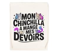 Capzy Mon Chinchilla A Mangé Mes Devoirs Un Verre Bière Agresser Tasse Sac à Provisions Réutilisable Shopping Bag Beige