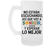 Capzy No Estaba Escuchando Así Que Voy A Sonreír Vidrio Cerveza Taza Chope À Biere Beer Mug