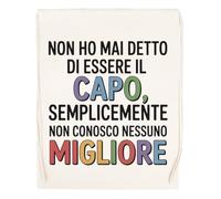 Capzy Non Ho Mai Detto Di Essere Il Capo Bicchiere Birra Tazza Sac à Provisions Réutilisable Shopping Bag Beige