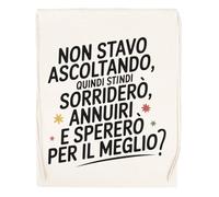 Capzy Non Stavo Ascoltando Quindi Sorriderò Bicchiere Birra Tazza Sac à Provisions Réutilisable Shopping Bag Beige