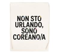 Capzy Non Sto Urlando Sono Coreanoa Bicchiere Birra Tazza Sac à Provisions Réutilisable Shopping Bag Beige