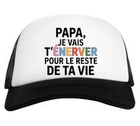 Capzy Papa Je Vais T’énerver pour Le Reste De Ta Vie Un Verre Bière Agresser Tasse Casquette De Baseball Unisexe Enfants Blanche Et Noire Baseball Cap Unisex Kids Black White