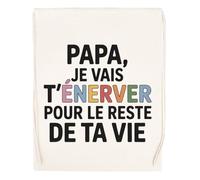 Capzy Papa Je Vais T’énerver Pour Le Reste De Ta Vie Un Verre Bière Agresser Tasse Sac à Provisions Réutilisable Shopping Bag Beige