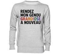 Capzy Rendez Mon Genou Grandiose À Nouveau Gris Sweat-Shirt Jersey Unisexe Homme Femme Grey Unisex Jumper