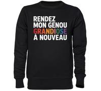 Capzy Rendez Mon Genou Grandiose À Nouveau Noir Sweat-Shirt Jersey Unisexe Homme Femme Black Unisex Jumper