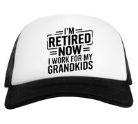 Capzy Retired Now I Work for My Grandkids Casquette De Baseball Unisexe Blanche Et Noire Baseball Cap Unisex Black White