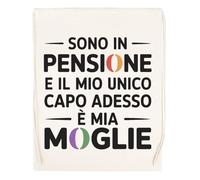 Capzy Sono In Pensione E Il Mio Unico Capo Bicchiere Birra Tazza Sac à Provisions Réutilisable Shopping Bag Beige