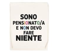 Capzy Sono Pensionatoa E Non Devo Fare Niente Bicchiere Birra Tazza Sac à Provisions Réutilisable Shopping Bag Beige