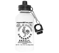 Capzy Sriracha Hot Chili Sauce Natural Color Sans Polluant Blanc Bouteille d'eau Aluminium Pour l'extérieur Pollutant Free White Watter Bottle For Outdoors