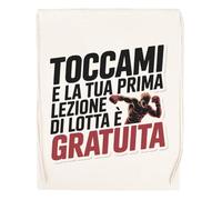 Capzy Toccami E La Tua Prima Lezione Di Lotta Bicchiere Birra Tazza Sac à Provisions Réutilisable Shopping Bag Beige