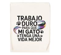 Capzy Trabajo Duro Para Que Mi Gato Tenga Una Vida Mejor Vidrio Cerveza Taza Sac à Provisions Réutilisable Shopping Bag Beige