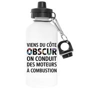 Capzy Viens Du Côté Obscur - On Conduit Des Moteurs Un Verre Bière Agresser Tasse Blanc Bouteille D'eau Aluminium Pour L'extérieur Pollutant Free White Watter Bottle For Outdoors