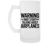 Capzy Warning I May Start Talking About Airplanes Chope À Biere Beer Mug