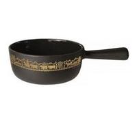 Caquelon à fondue fonte émaillée 18cm or Stockli 7218.14aa noir