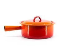 Caquelon à fondue - MARQUE - Orange volcanique - 16 cm - acier émaillé