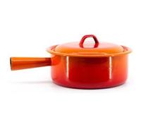 Caquelon fondue fromage poelon casserole couvercle orange Taille - 22 cm Orange G